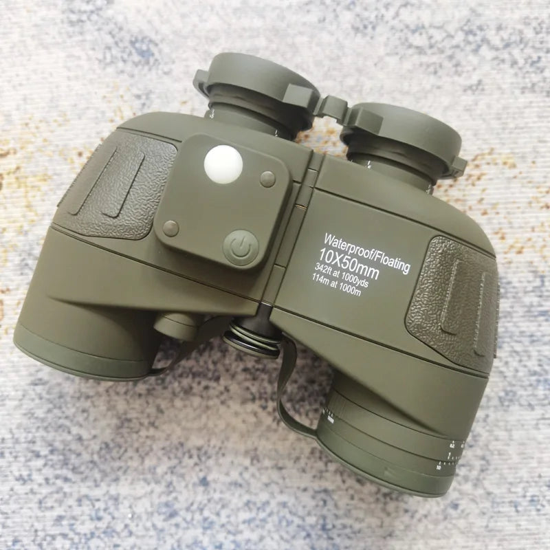 Binoculars 10x50 Professional Powerful Telescope Marine Waterproof With Compass Rangefinder Hunting Hiking Camping Navigation