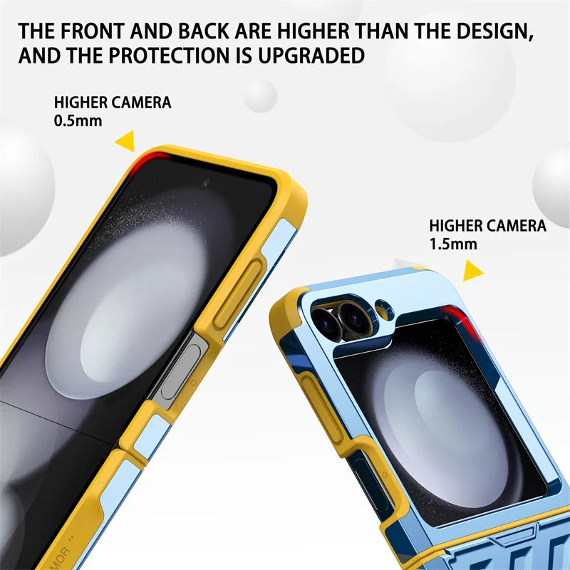 Luxury Armor Plating Thin Matte Phone Case For Samsung Galaxy Z Flip 3 4 5 Z Flip 6 Solid Candy Color Hard Shockproof Back Cover