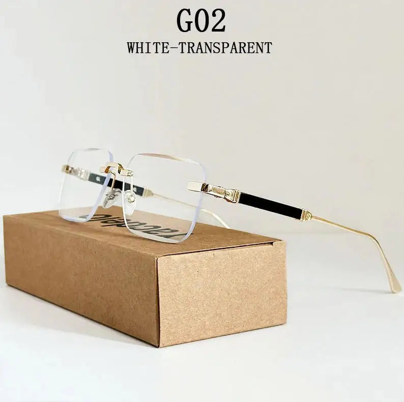 Rimless Square Sunglasses With UV400 Protection