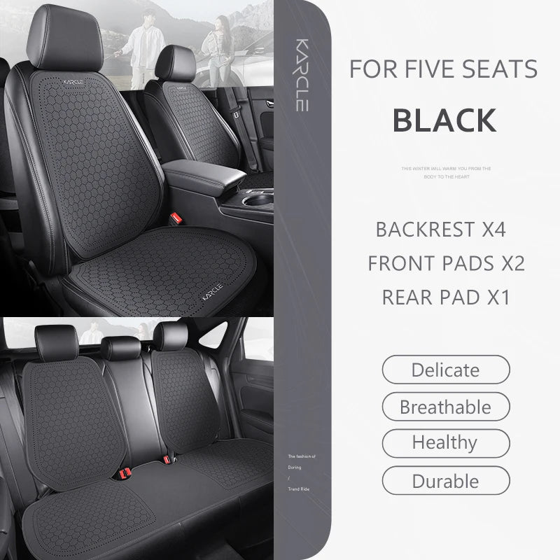 Car Seat Cushion Breathable Hole Universal Suede Car Seat Covers Front Rear Auto Seat Pads Four Season Car Chair Mat Accessories