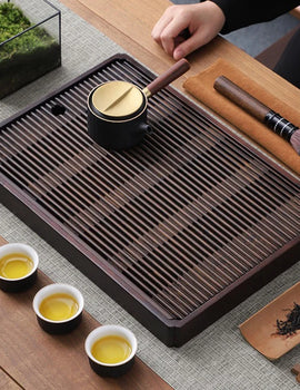 Chinese Natural Bamboo Tea Tray Water Storage Kung Fu Tea Set Simple Rectangular Tea Board Tea Storage Tray