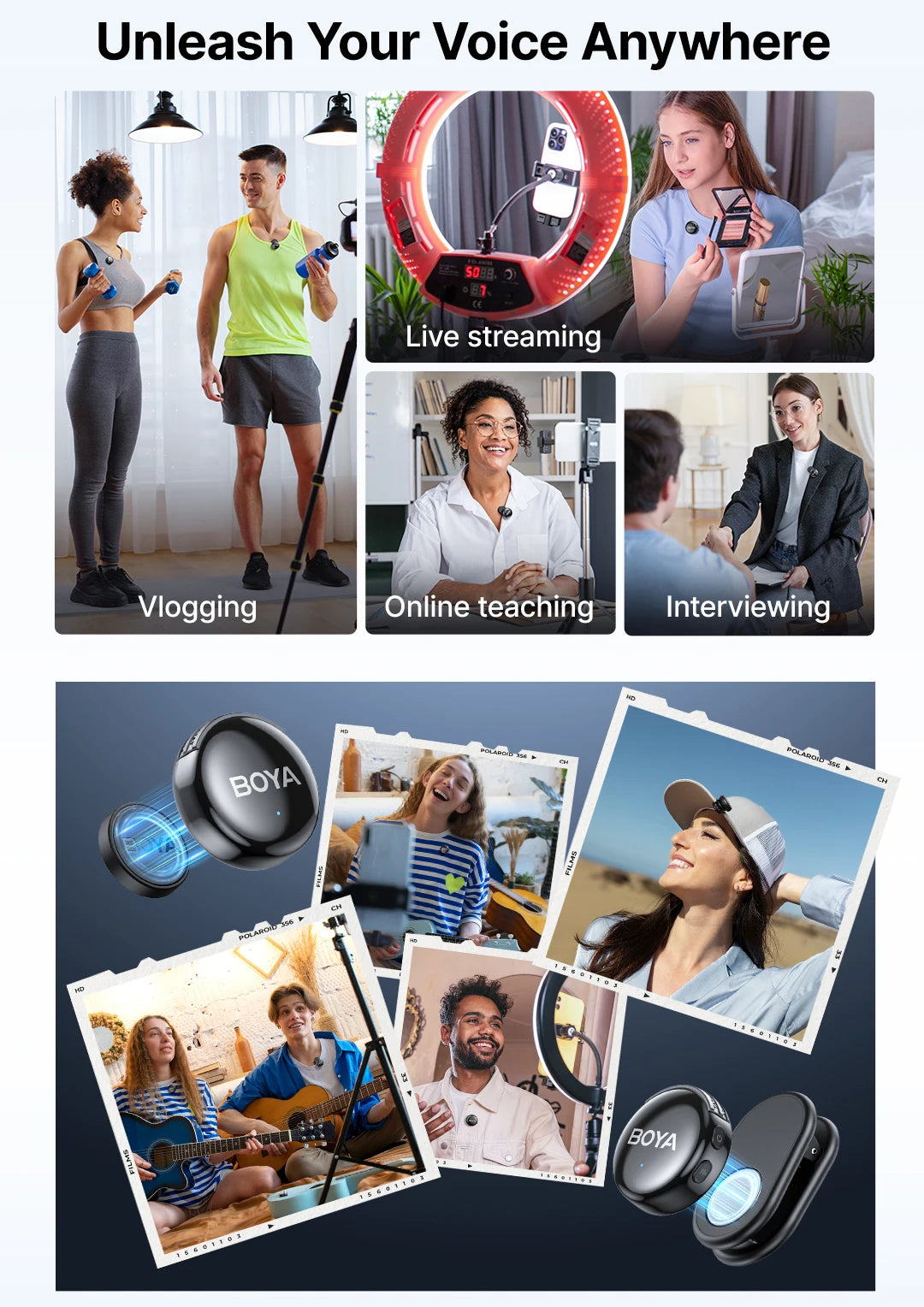 LINK 3 Wireless Lavalier Microphone for iPhone 15/16 Type-C Devices AI Noise Cancellation Lapel Mic for Video Recording