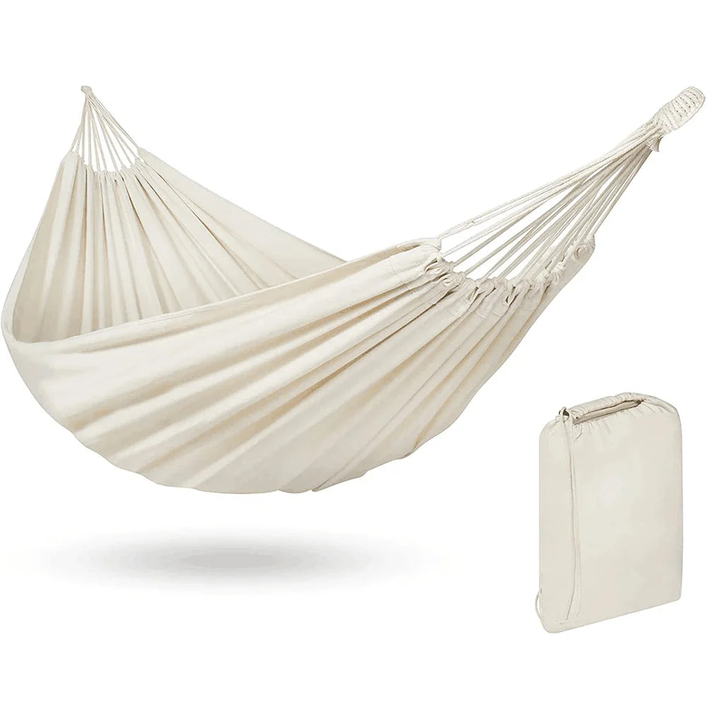 Outdoor Swing White Canvas Hammock Garden Decoration Hammock Outdoor Camping Trip