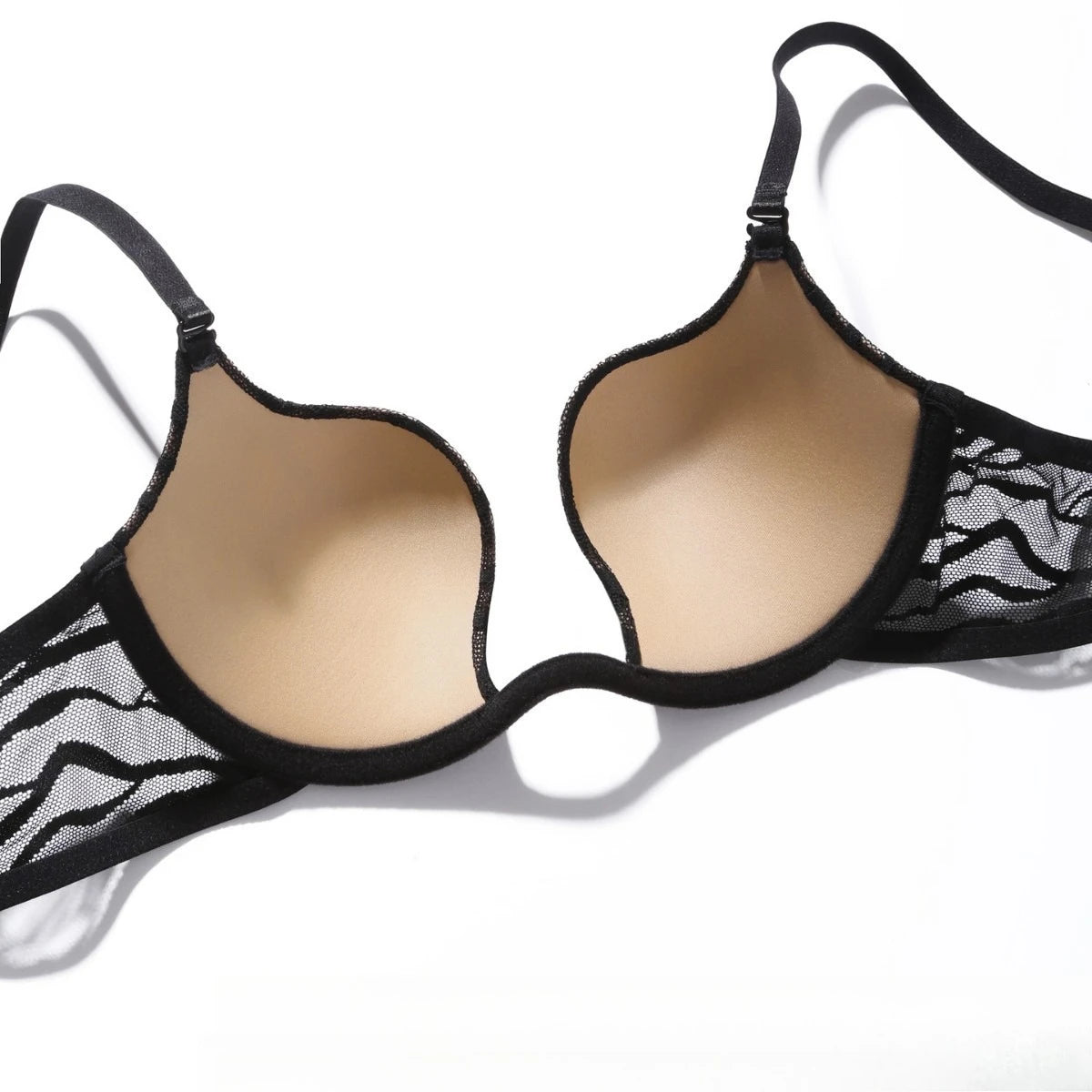 Womens U Shaped Underwire Push Up Bra and Brief Set