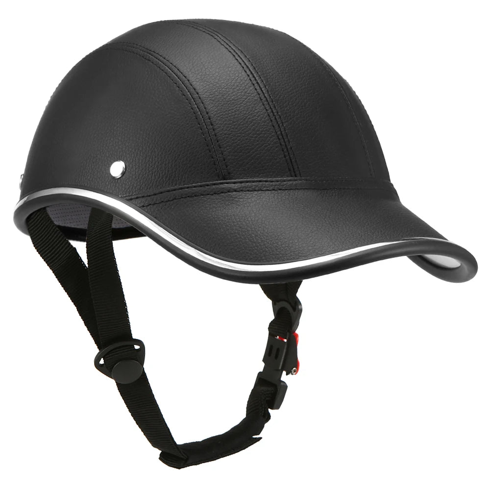 Bicycle Helmet Motorcycle Motocross Bicycle ABS Leather Helmet Bicycle Helmet Adjustable Strap Bike Helmet
