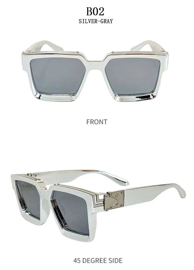 Millionaire Square Sunglasses With UV400 Protection