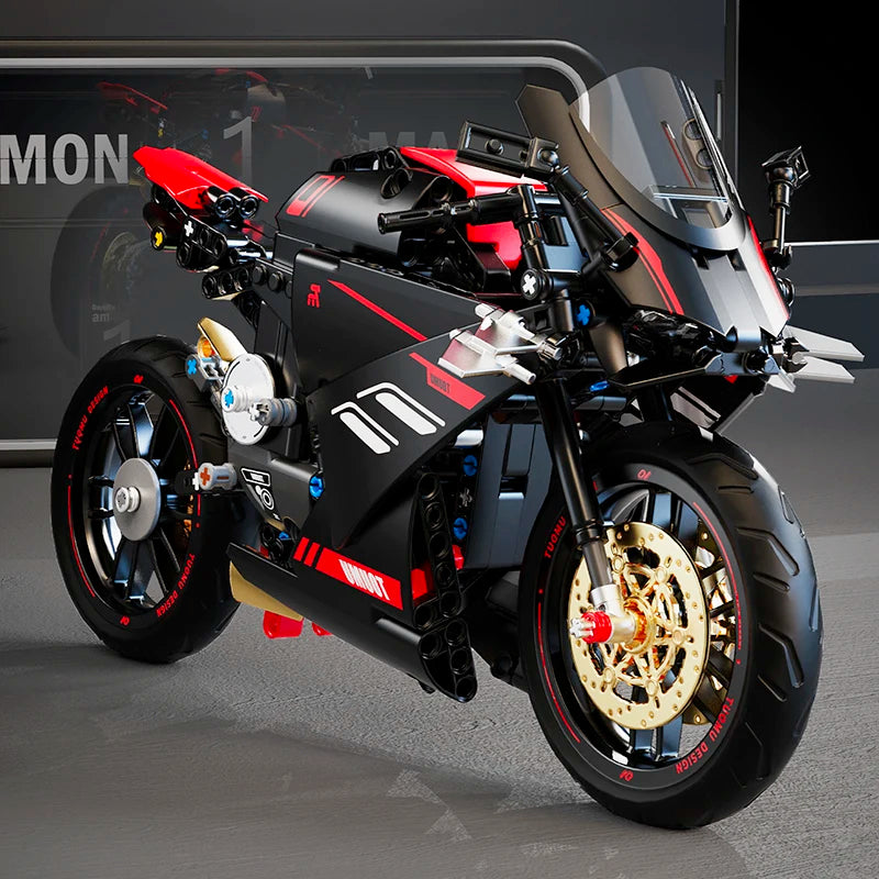 1:8 City Speed Racing Motorcycle Building Set DIY Bricks Model Kit for Adults STEM Buiding Blocks Toys Gifts 426pcs