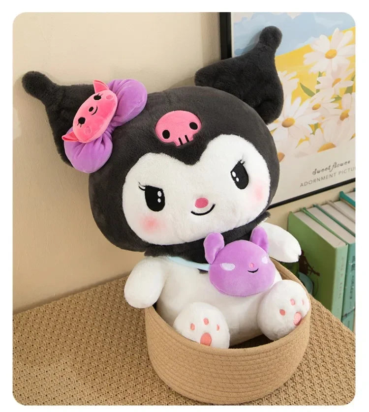 Sanrio Kuromi Plush Dolls 40/50cm Kawaii My Melody Cinnamoroll Soft Stuffed Animals Anime Figure Pillow Cartoon Decor Kids Toys