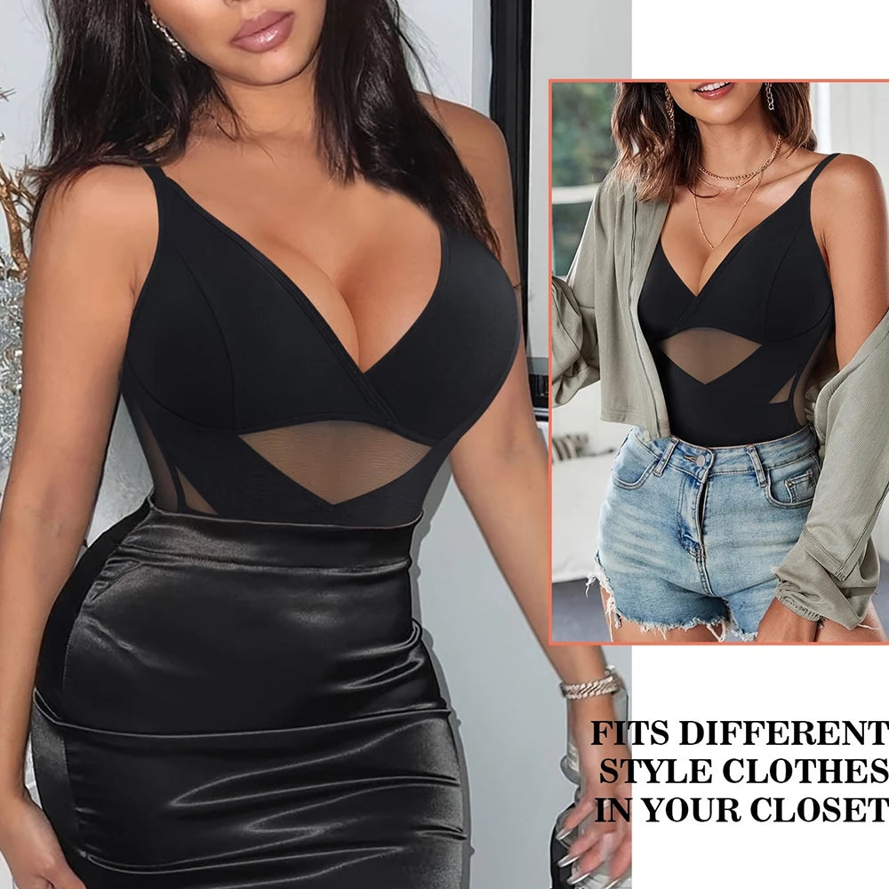 Women Tummy Control Bodysuit Shapewear with Built-in Bra & Butt Lifter