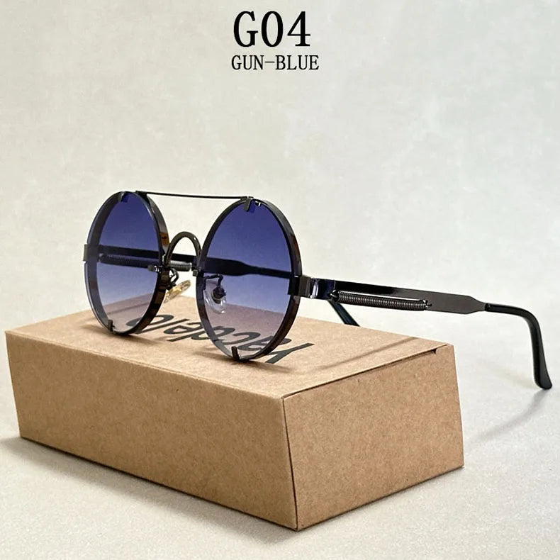 Round Steampunk Sunglasses With UV400 Protection