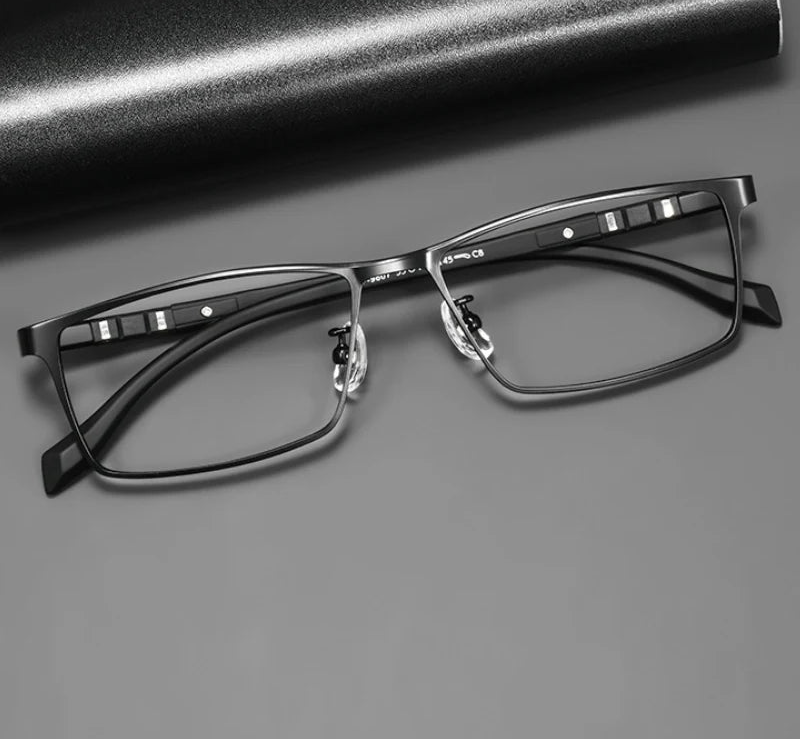 Retro Square Lightweight Alloy Eyeglasses Frames for Men