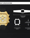 Silicone Strap Quartz Square Wristwatch Waterproof Luminous Chronograph Date Clock