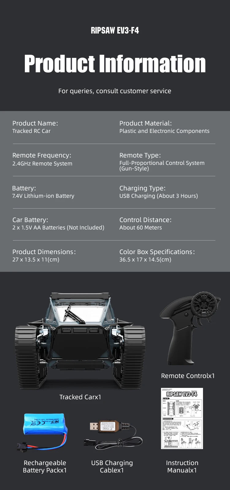 LED Light Full Scale Tracked Tank Simulation Model Toy RC Car Model Drift Remote Control Off-Road Vehicle Boy Gift