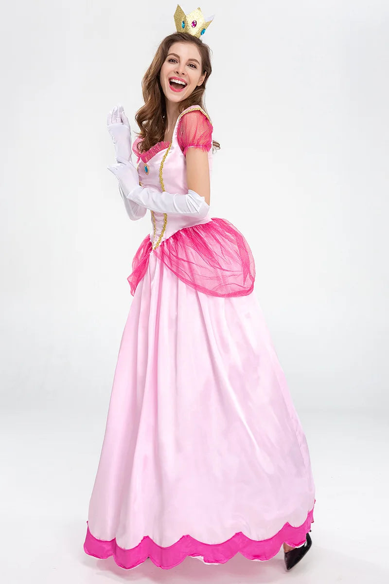 Pearl Secret Love Halloween Costume Mario Peach Princess Stage Outfit Party Queen Outfit Dress