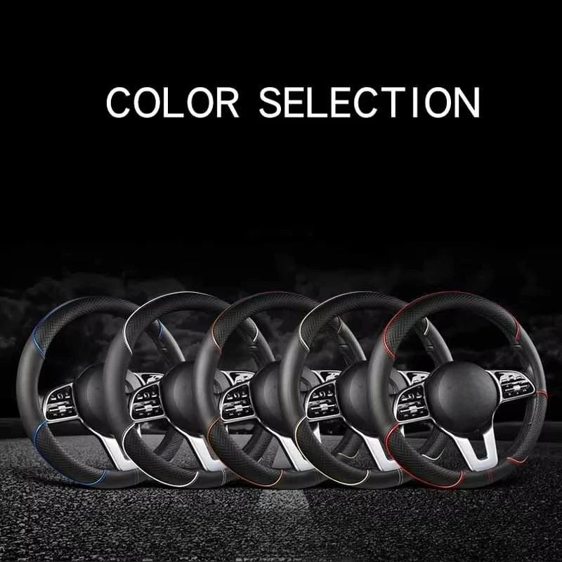 Universal Leather Diamond Steering Wheel Cover 37CM 38CM