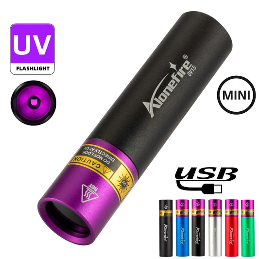 365nm UV Rechargeable Blacklight Flashlight For Detection