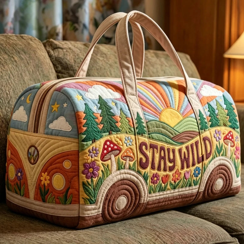 Handle Strap Quilted Travel Duffle Bag Large Capacity Weekender Tote