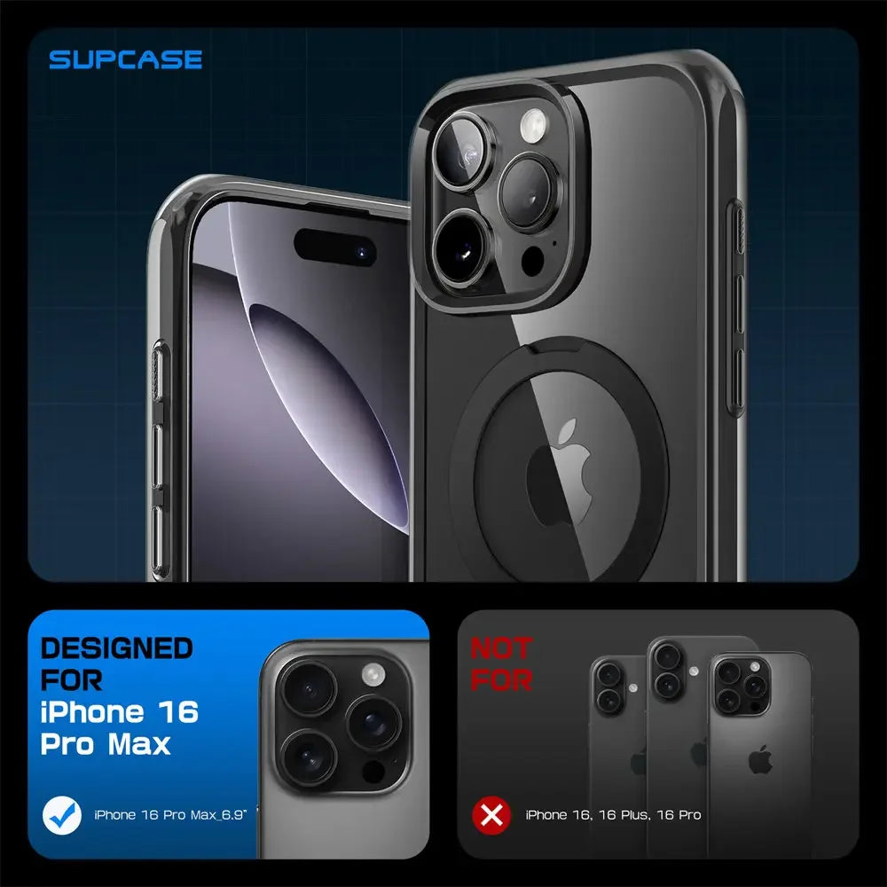 For iPhone 16 Pro Max Case with Camera Control Capture Button UB Mag Stand Series Slim Clear  MagSafe Phone Case