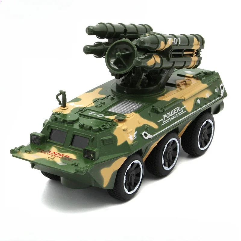 1:32 Scale Armored Personnel Carrier Model Car Toy Alloy Military Chariot Toy Models Music Light Pull Back Ornament Gift for