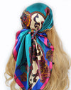 Retro Women Silk Scarf Bandanna Fashion Bohemian Pattern Square Hijab Lady Wrap Headband foulard muffler