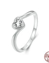 Heart Moissanite Ring For Women Forever Love Diamond Cut 925 Sterling Silver Promise Rings
