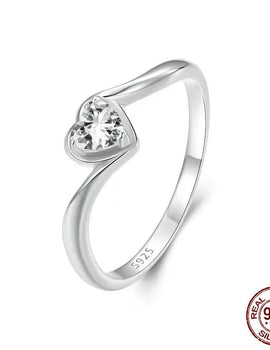 Heart Moissanite Ring For Women Forever Love Diamond Cut 925 Sterling Silver Promise Rings
