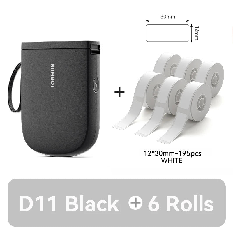 D11 Mini Thermal Label Printer 300DPI, Bluetooth Wireless Inkless Sticker Maker, Portable Label Printer for Android & iOS