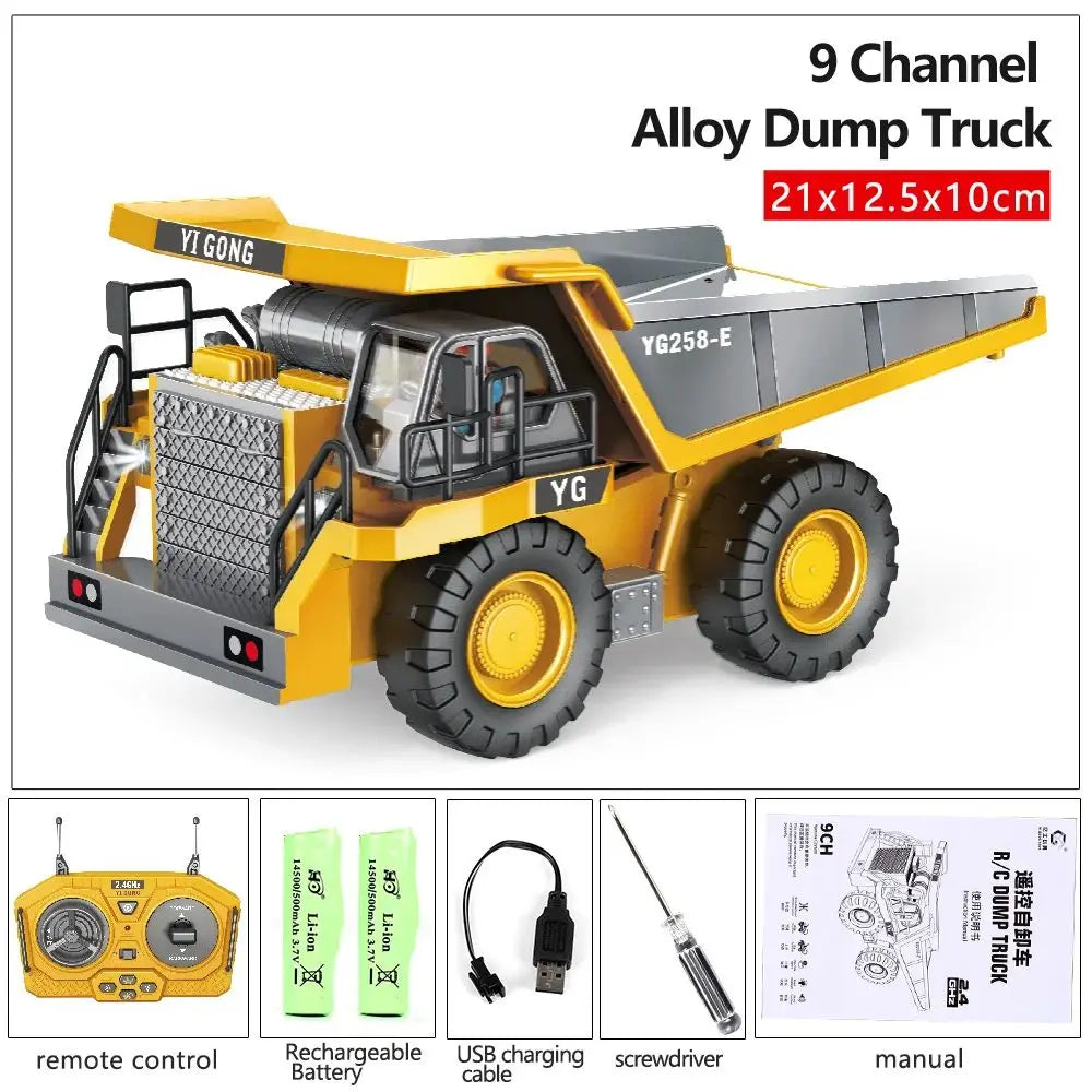 11CH RC Excavator 1:20 Remote Control Truck 2.4G RC Crawler Engineering Vehicle Excavator Truck Radio Control Toys Gifts