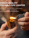 Cigar Lighter Refillable Butane with 3 Pipe Cleaner Tools, Adjustable Soft Flame Lighters for Pipe Candle Grill Fireplace