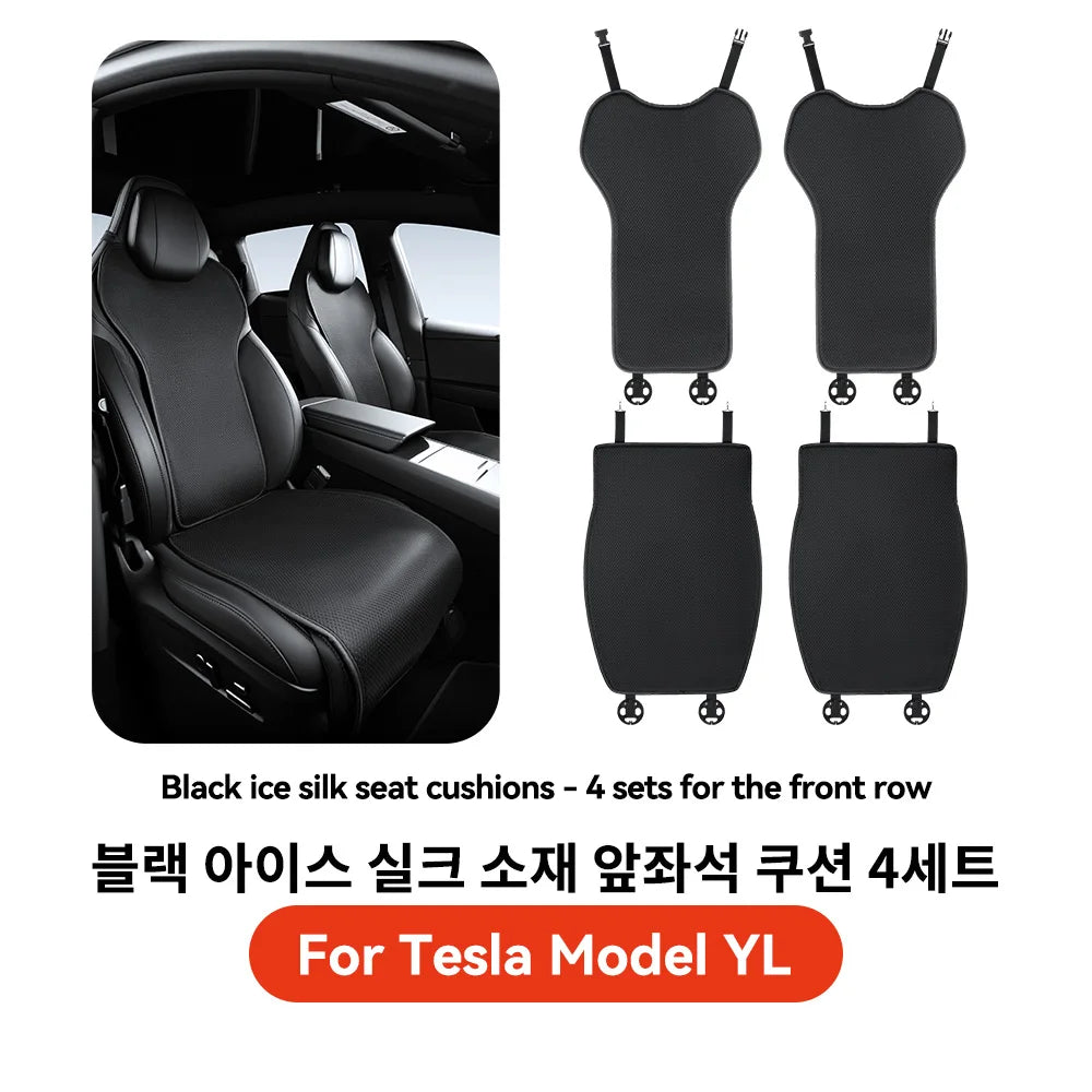 Tesla Model YL Juniper Ice Silk Seat Covers 11 Piece Set Breathable Four Season Seat Cushion Protector 6 Seat