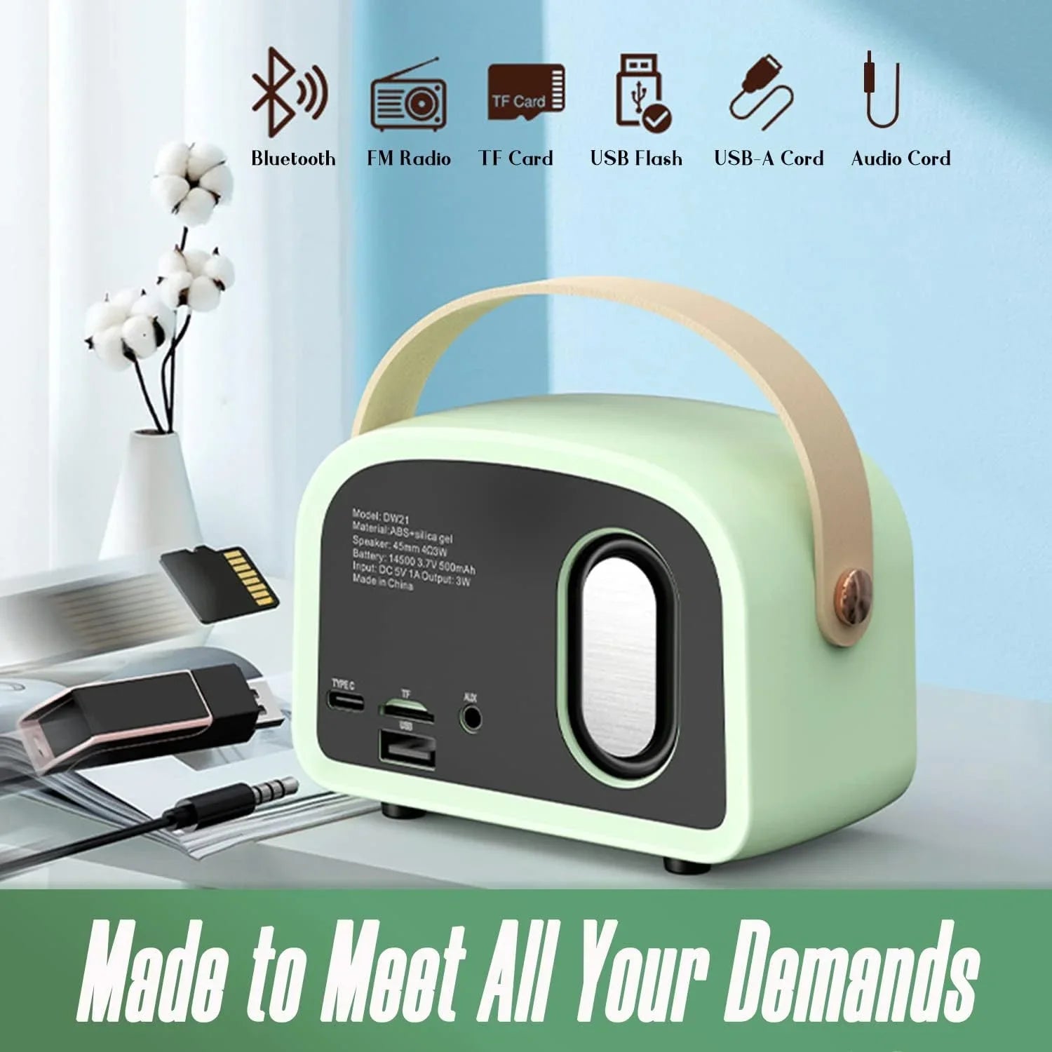 Retro Bluetooth Speaker Cute Mini Speaker Portable Wireless Speaker