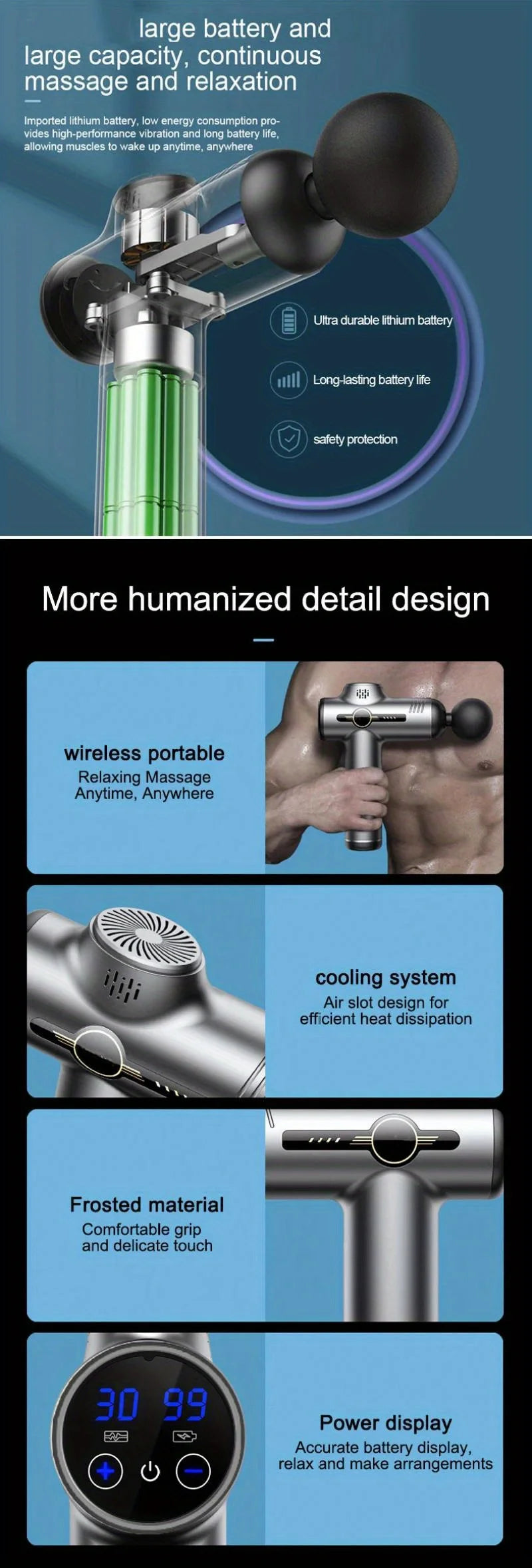 99 Level Massage  Fascia Deep Muscle Relax Body Neck Massager Electric Fitness Equipment Noise Reduction Male Female