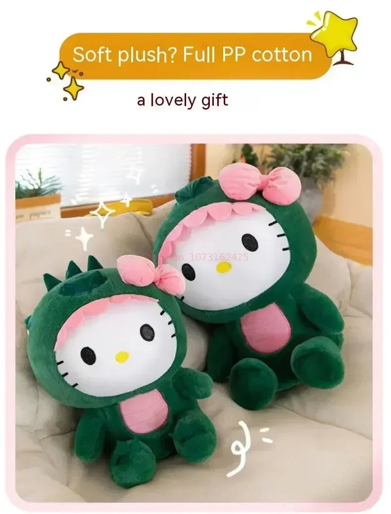 Cartoon Dinosaur Kitty Plush Pillow Soft Stuffed Doll