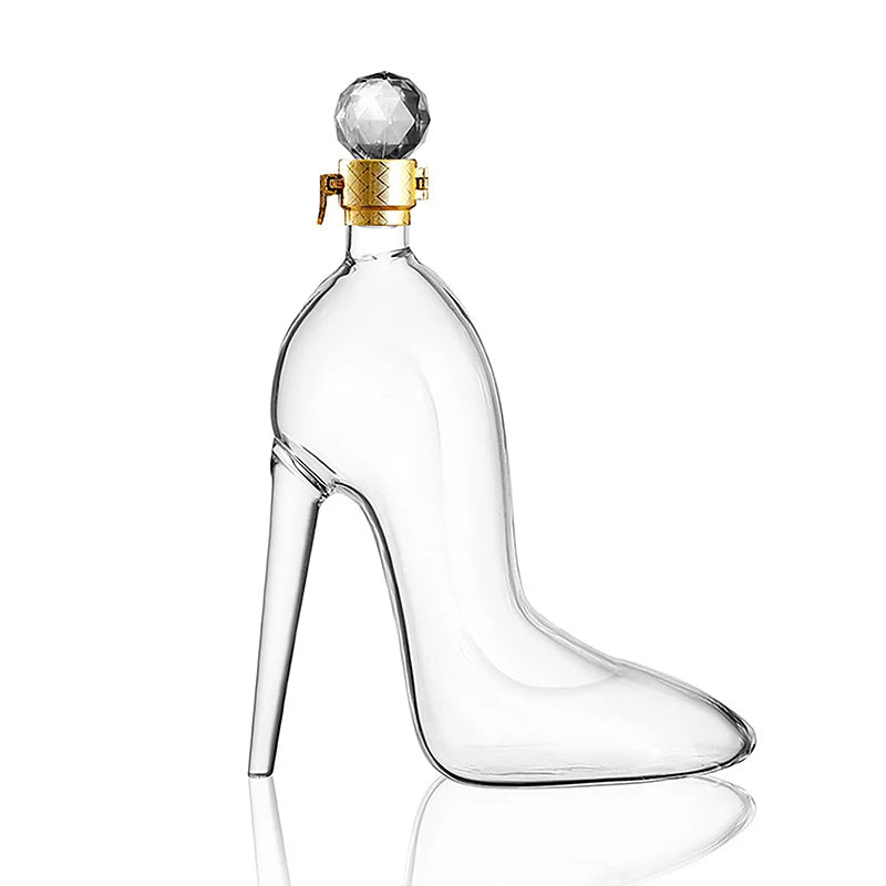 375ml 700ml High-Heels Shoes Shaped Whisky Decanter Glass Crystal Merlot Rum Vodka Wine Bottle Liquor Dispenser Bar Tools