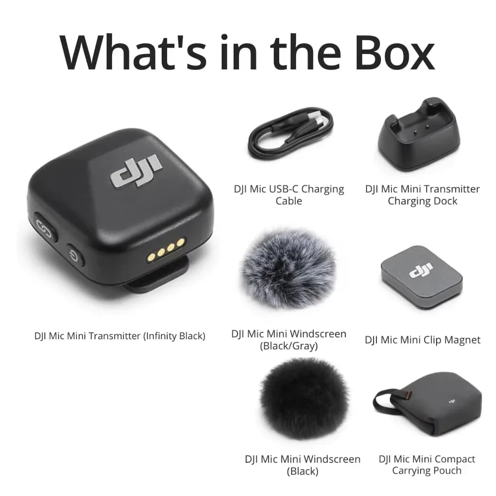 Wireless Microphone System with 48 Hour Battery Life Charging Case and Two Level Active Noise Cancelling
