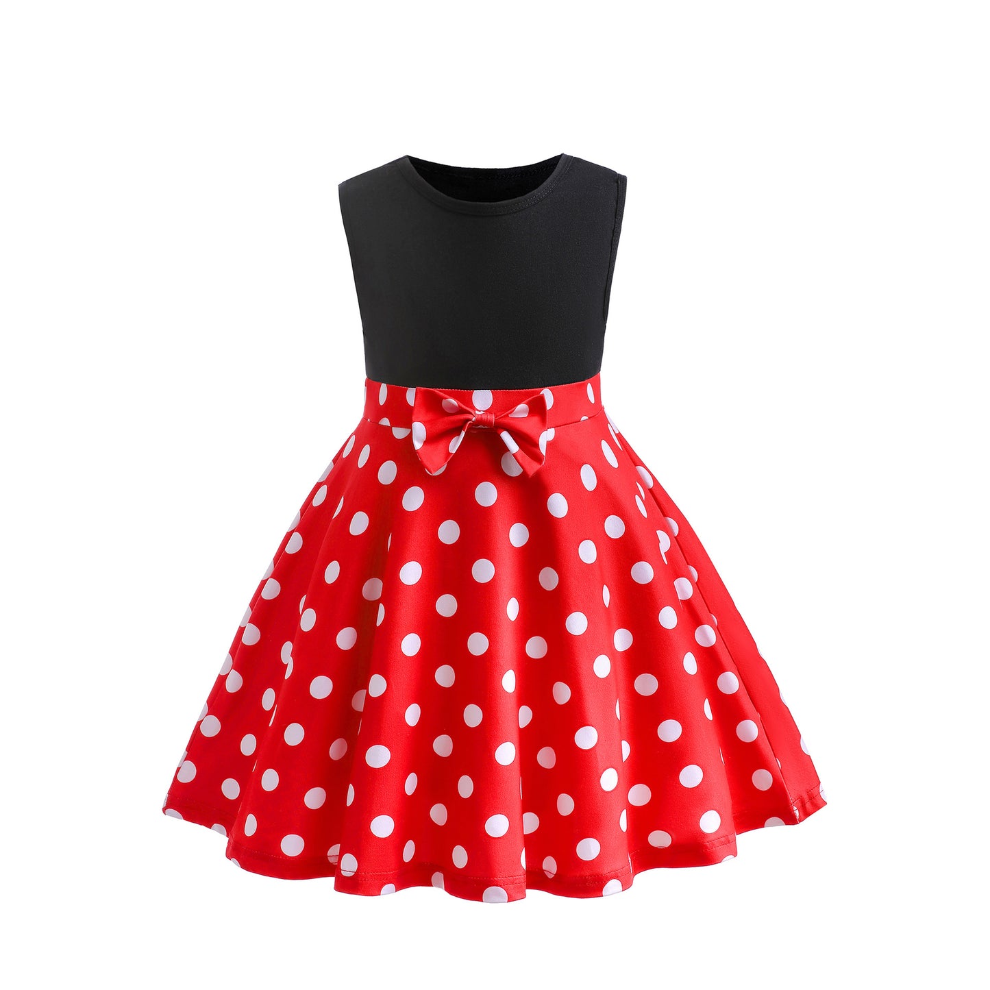 Kids Summer Dress Girls Black Red Polka Dot  Dress Girls Birthday Party Princess Mesh Elegant Dresses Children Clothing