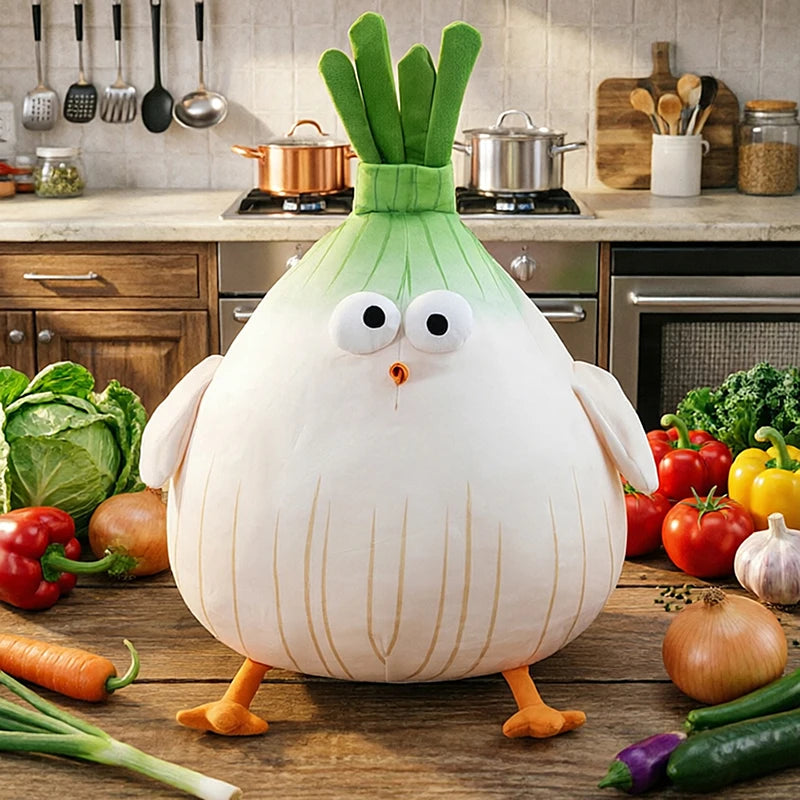 Creative Scallion Chicken Plush Toy Soft Stuffed Pillow