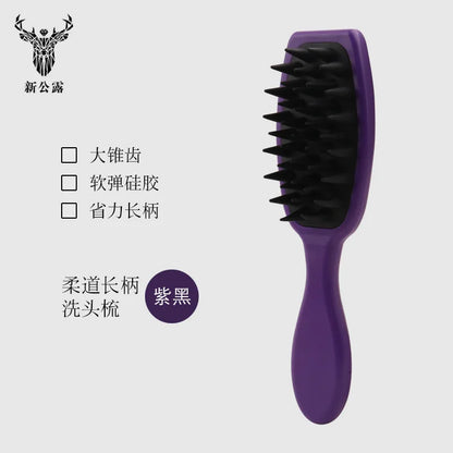 Silicone Shampoo Brush Head Scalp Massage Comb Clean The Scalp Thoroughly Body Massage Brush Bath Brush Salon Hairdressing Tool