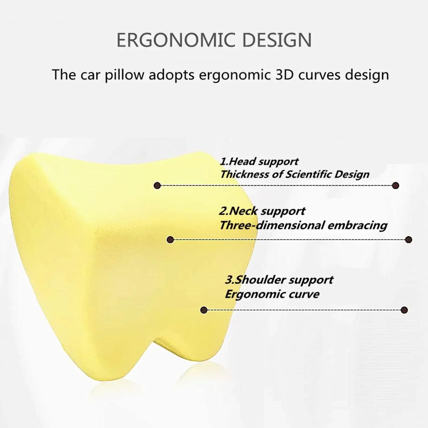 Car Headrest Neck Pillow Auto Car Neck Cushion Memory Foam Breathable Head Support Neck Rest Protector Automobiles Interior