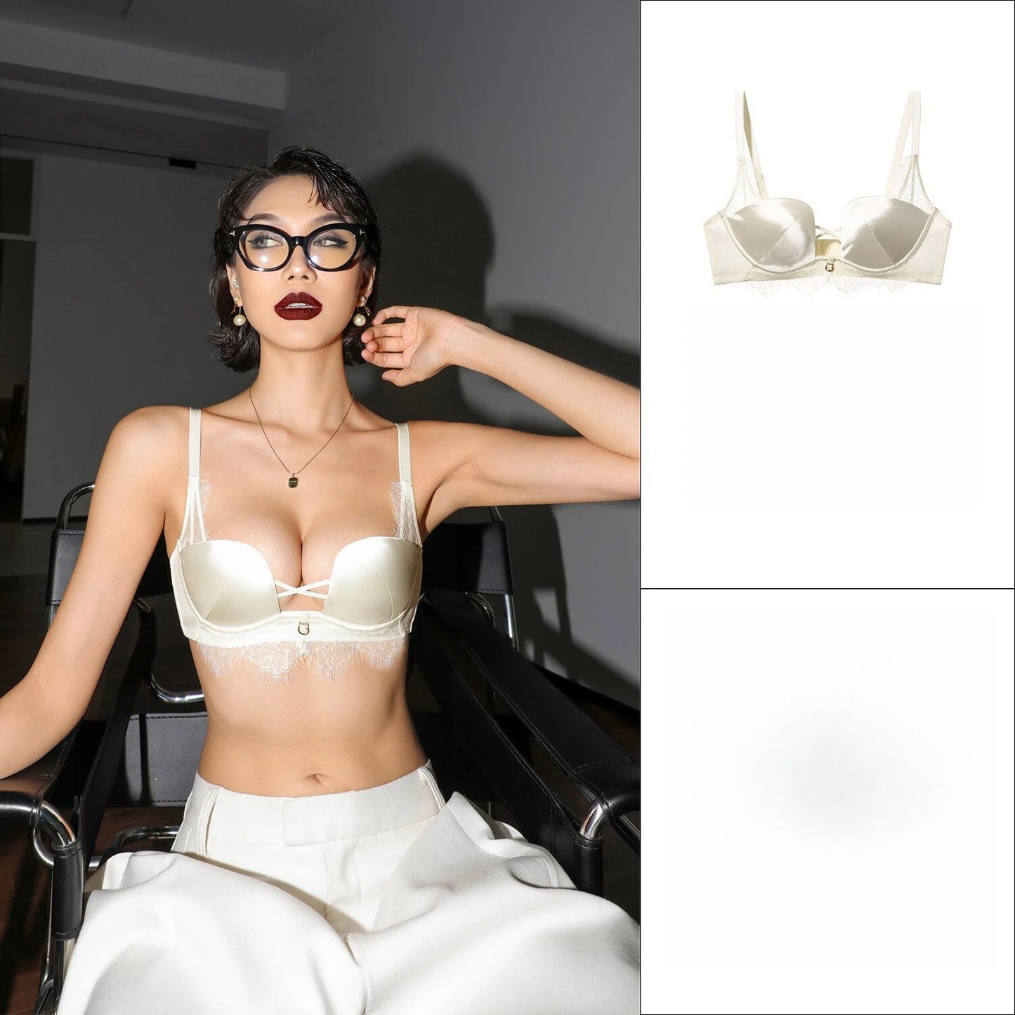 Womens Leopard Print Lace Push Up Bra and Brief Set
