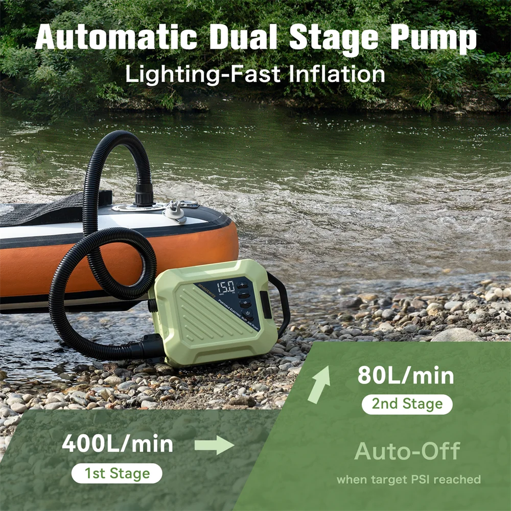 Inflatable kayak Boat Pump SUP Accessories Electric 20PSI 4000mAh Stand Up Paddle Board Inflate Deflate Marine Boat Supplies