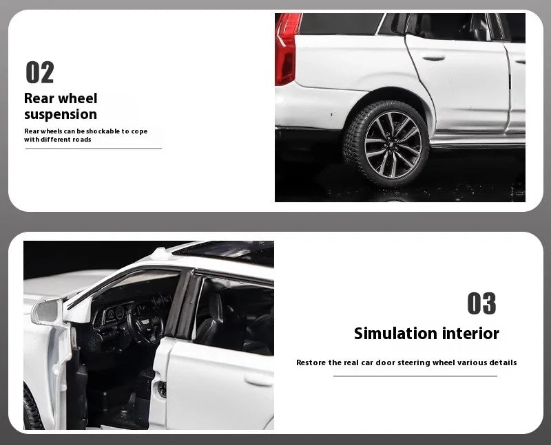 Diecast 1:32 Cadillac Escalade SUV Alloy Model Sound And Light Pull Back Toy Accessories For The Car Birthday Present For Boys