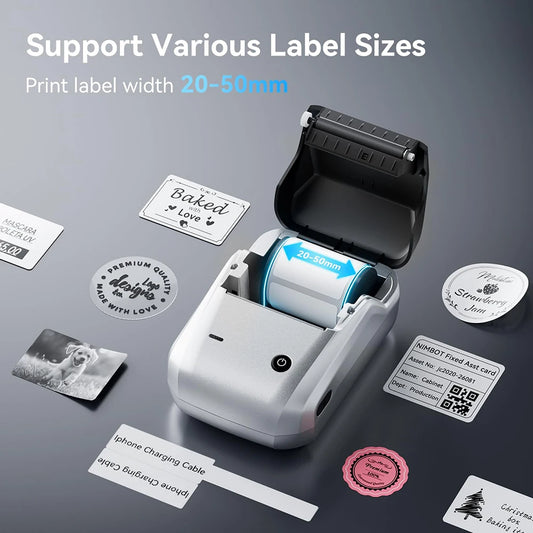 B1 Portable Thermal Label Printer 2 Inch, Bluetooth Mini Sticker Maker, Wireless Inkless Label Printer for Smartphone & PC