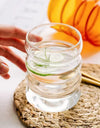 1/2pcs Beverage Glasses With Straws Glass Cups clear Ripple Drinking Glasses for Juice Beer Wine Champagne Cocktail 350/500ml