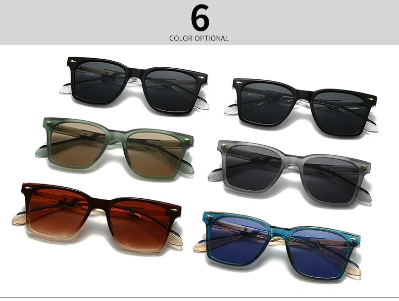 Square Vintage Sunglasses With UV400 Protection