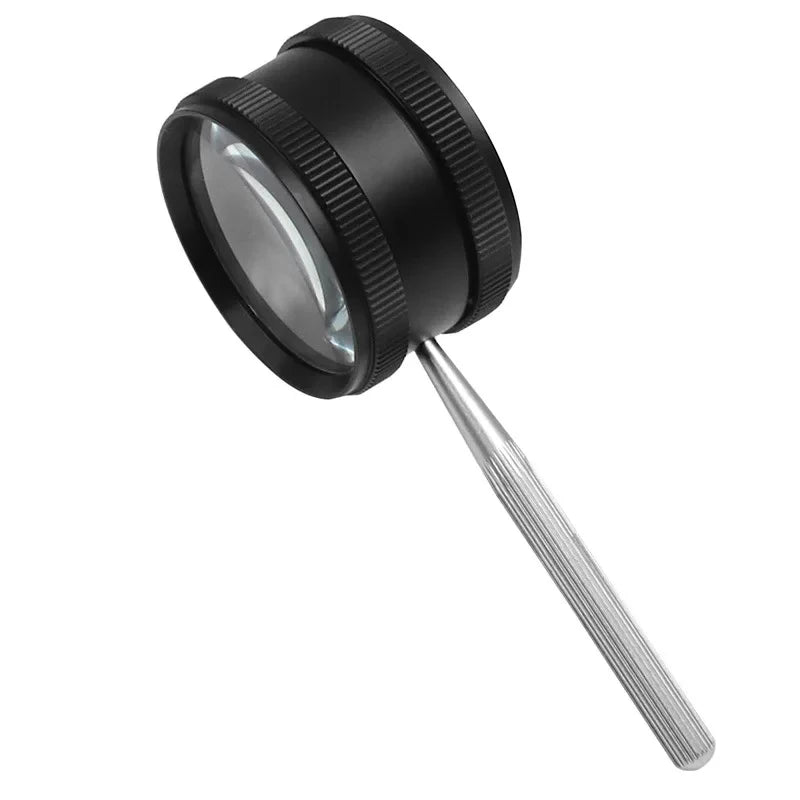 35X Handheld Magnifier Metal Optical Glass with Detachable Handle
