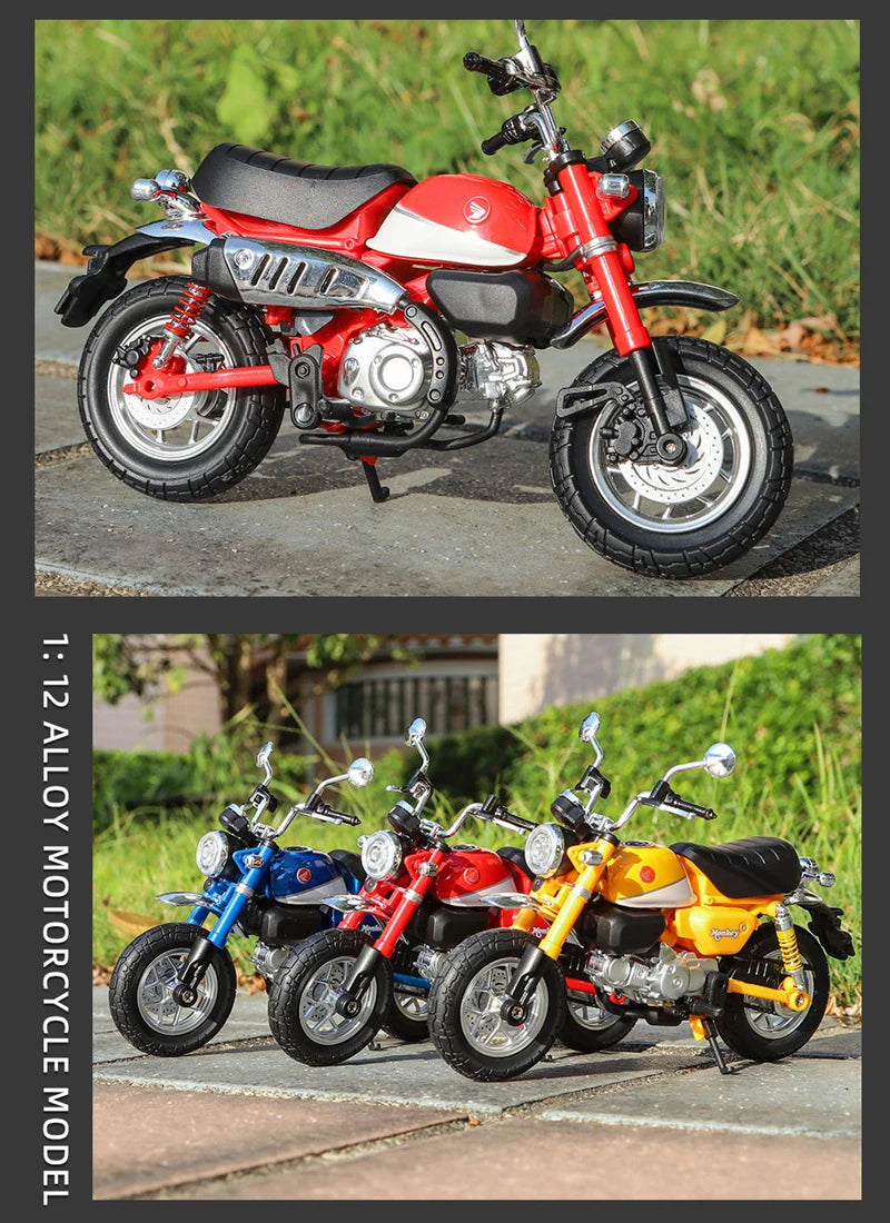 Diecast Honda Monkey 125 Motorcycle Model 1 to 12 Scale