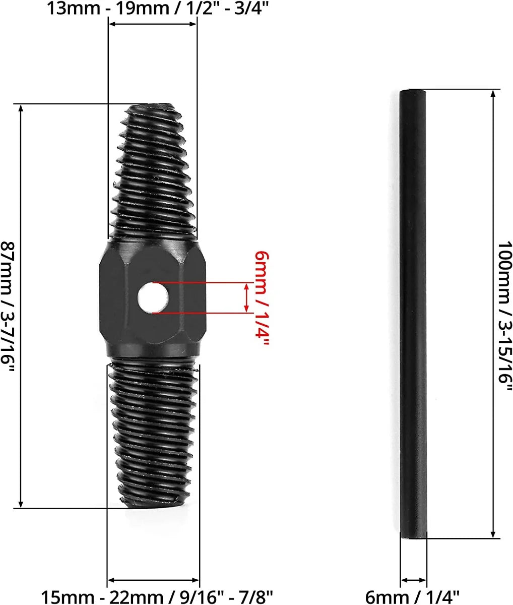 1/2″ 3/4″Broken Wire Extractor Faucet Damaged Bolts Wire Pipe Remover Double-head Water Pipe Triangle Valve Tap Bolt Remover