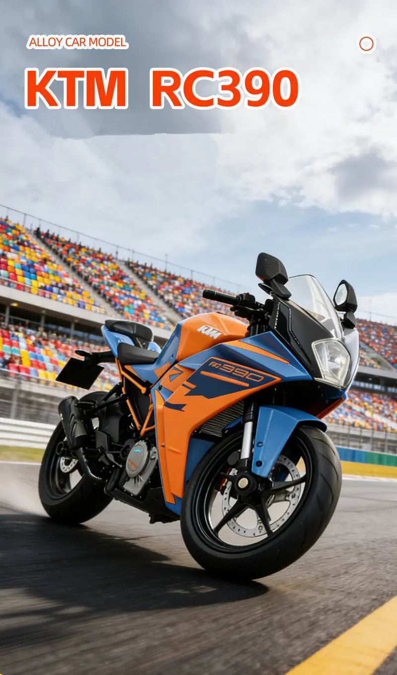Diecast KTM RC 390 Racing Motorcycle Model 1 to 12 Scale