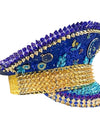 Ramadan Festival Captain Hat Moon Blue Gold Rivet Unisex Adult Military Cap Rhinestone Hen Do Hat Steampunk Masquerade Party